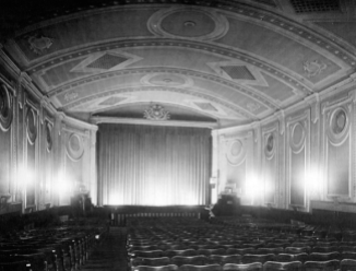 B+W image showing the interior of The Grovesnor Cinema